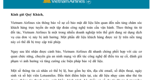 Vietnam Airlines khẳng định an toàn thông tin khách hàng sau sự cố bảo mật